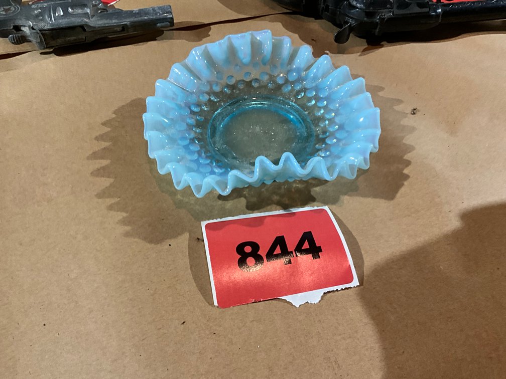 Fenton Blue Glass Candy Dish 