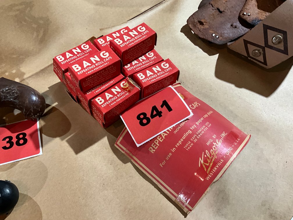 14 Boxes Of Bang Repeating Roll Caps & Advertising 