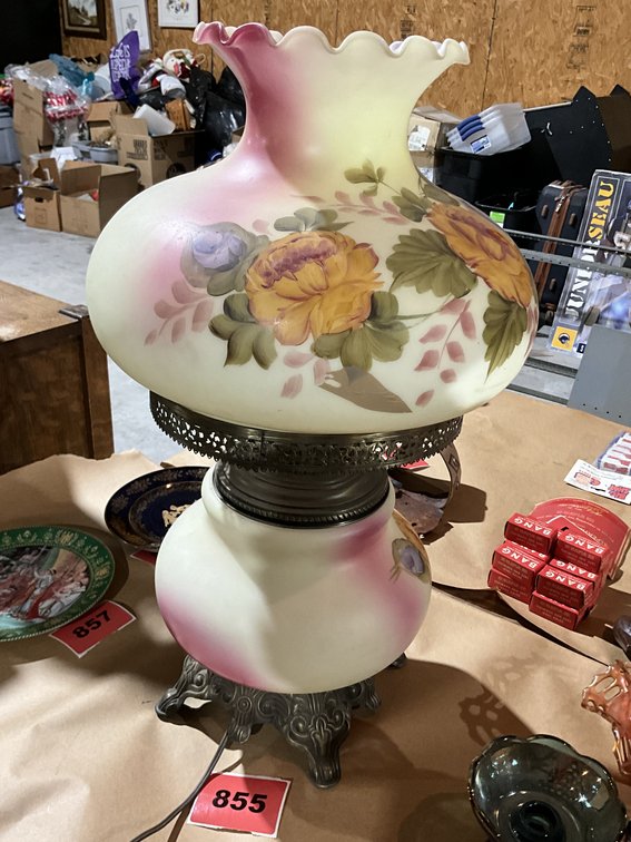 Vintage Hurricane Table Lamp 24" Tall 