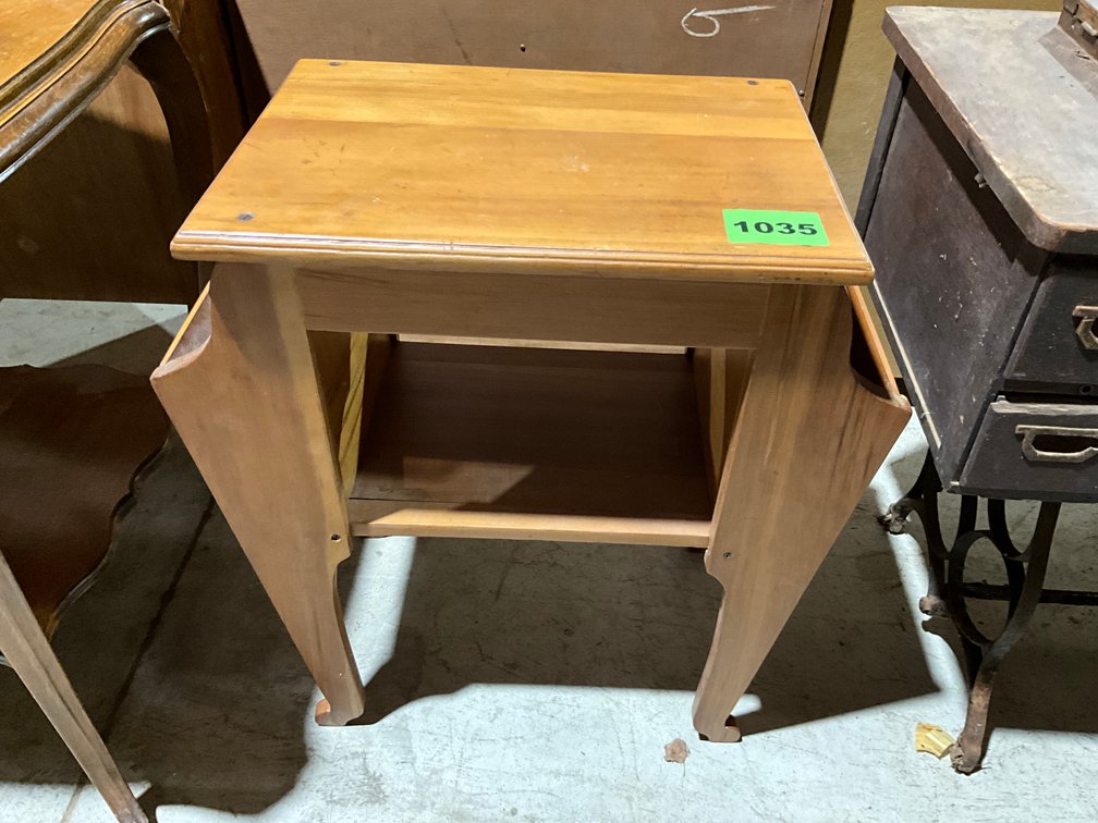 Pine Table & Magazine Rack 