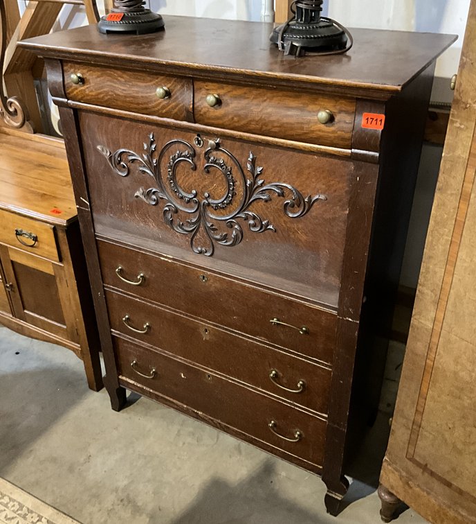 Vintage Oak Bureau 