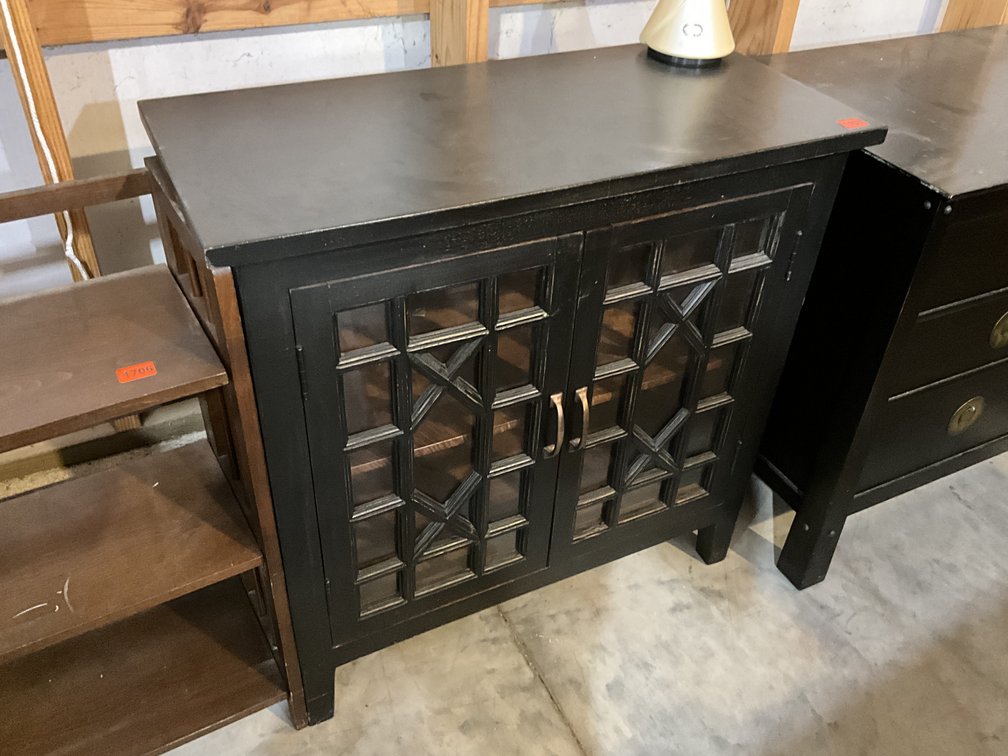 Vintage Black 2 Door Cabinet 