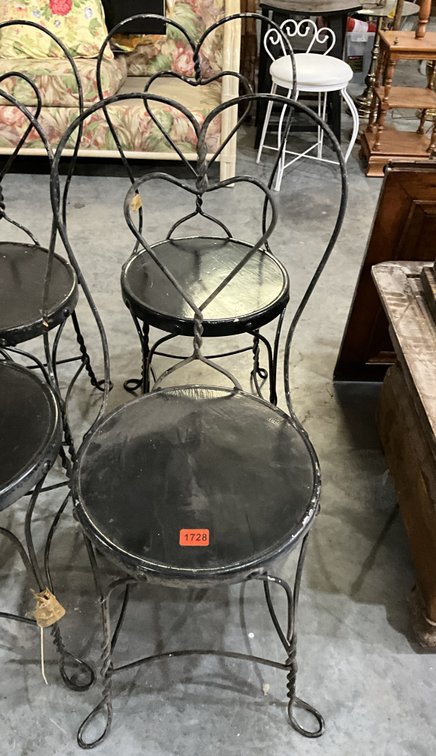 Two Rod Iron Ice Cream Parlor Chairs 