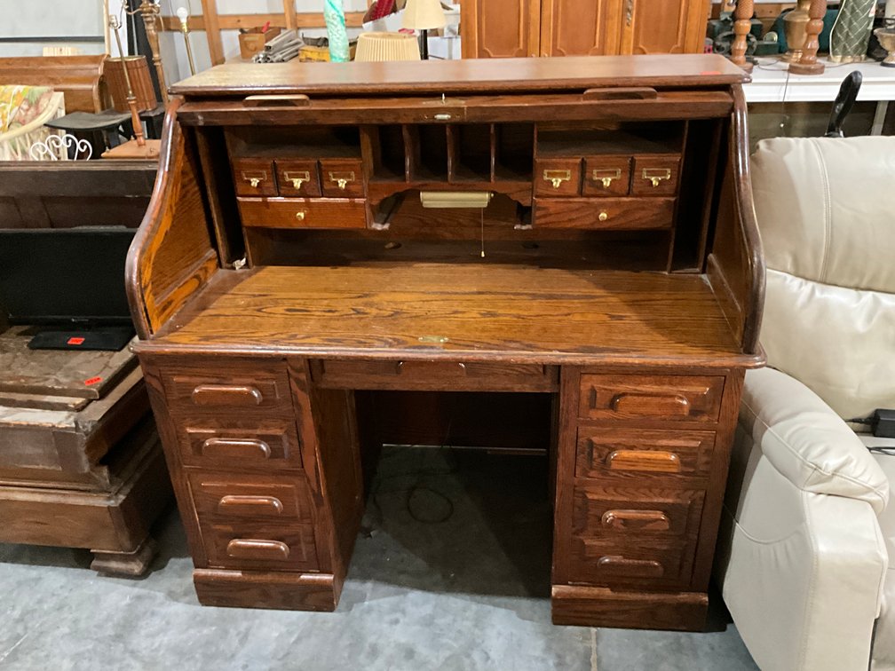 Oak Roll Top Desk 