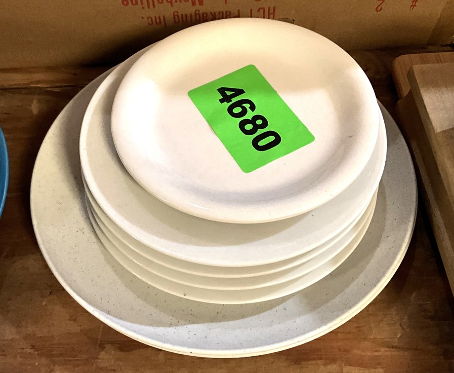 6 White Plates 