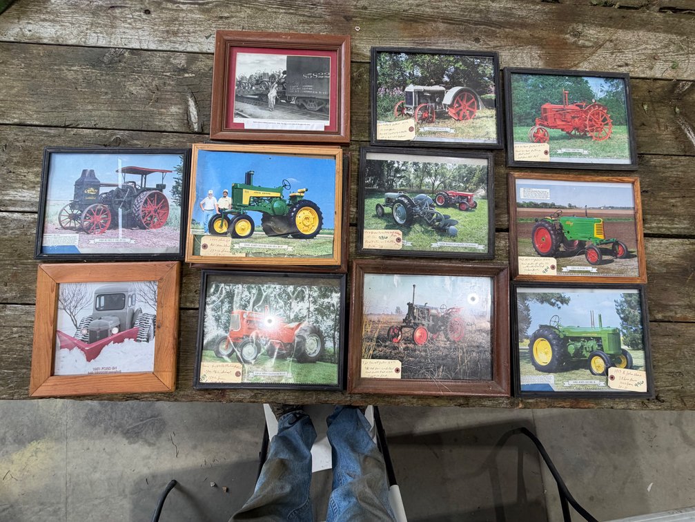 Variety of Vintage Tractor Photos and Frames - Location: Joel's Tractors and Auction, LLC - Strawberry Point, IA