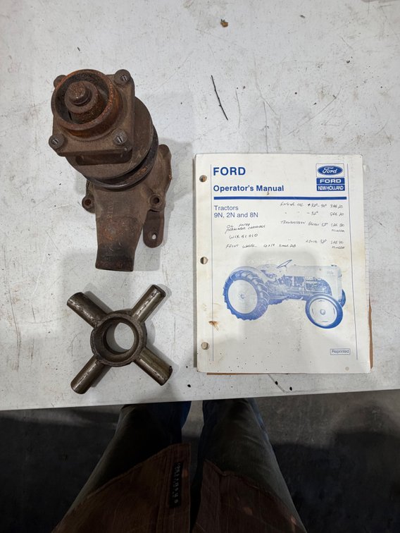 Original Ford 8N-9N-2N Tractor Spider Cross 4211, 9N-2N-8N Operators Manual & Original Ford 9N-2N-8N Water Pump - Item Location: Joel's Tractors & Auction - Strawberry Pt, IA