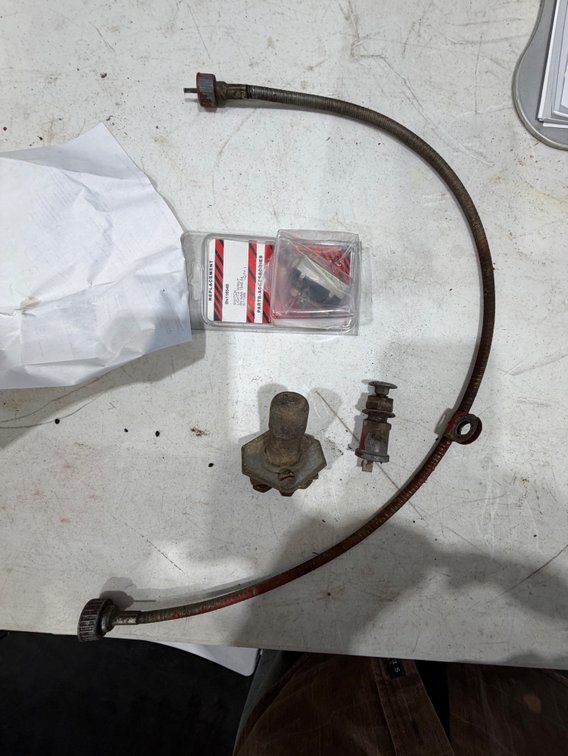 Replacement Ford 8N, NAA Tractor Lights Switch w/nuts, Original 8N, 9N Starter Button & Switch & Original NAA-Jubilee Tach Drive Cable - Item Location: Joel's Tractors & Auction -  Strawberry Pt, IA