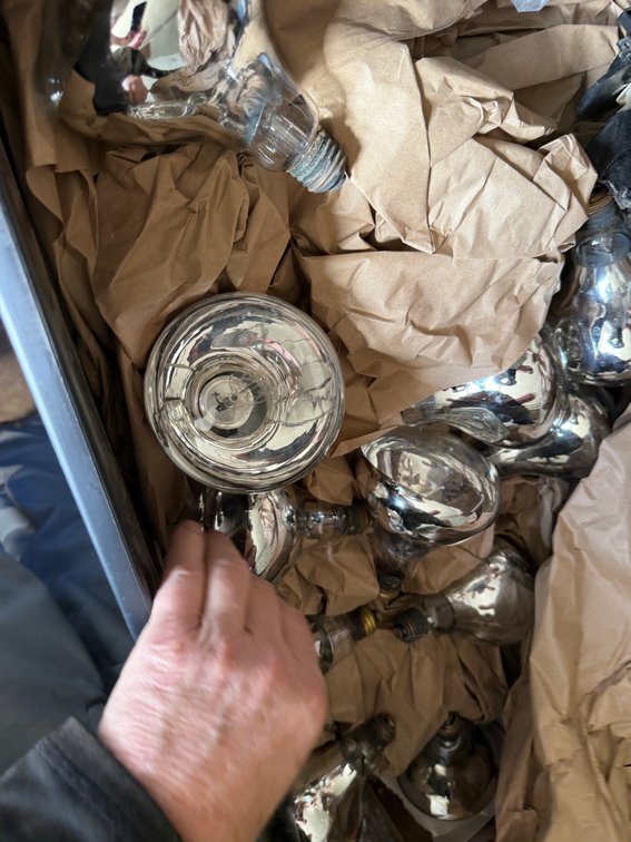 Tote of 20 Heat Lamps - Item Location: Farrowing Building – Medication Room – 7826 E Ave, Arlington, Iowa 50606