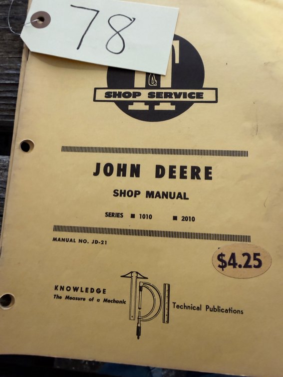 2-Books: John Deere I&T Shop Service Manuals – 1010, 2010, 2510 & 2520 - Item Location: Machine Shed – 7826 E Ave, Arlington, Iowa 50606