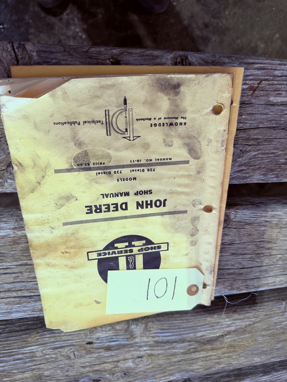 JD 720, 730, 70 Diesel I & T Manuals - Item Location: Machine Shed – 7826 E Ave, Arlington, Iowa 50606