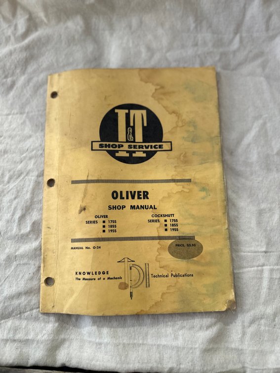 Oliver I&T Shop Service Manual – Oliver & Cockshutt 1755, 1855 & 1955 - Item Location: Machine Shed – 7826 E Ave, Arlington, Iowa 50606