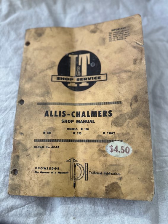 Allis-Chalmers I&T Shop Service Manuals – Assortment - Item Location: Machine Shed – 7826 E Ave, Arlington, Iowa 50606