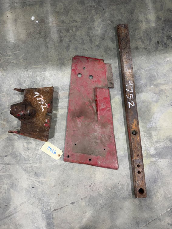 International H,M,SH,SM,300,350,400,450,460,560,606,706,806,1206 PTO shield, International 06/56 series right side lower dash/steering pedestal side cover, and International 06/56 series swinging drawbar
