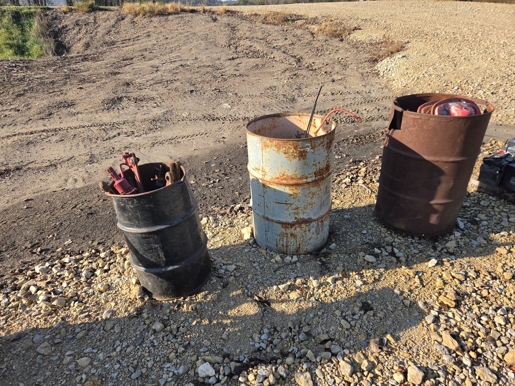 3 barrels of parts