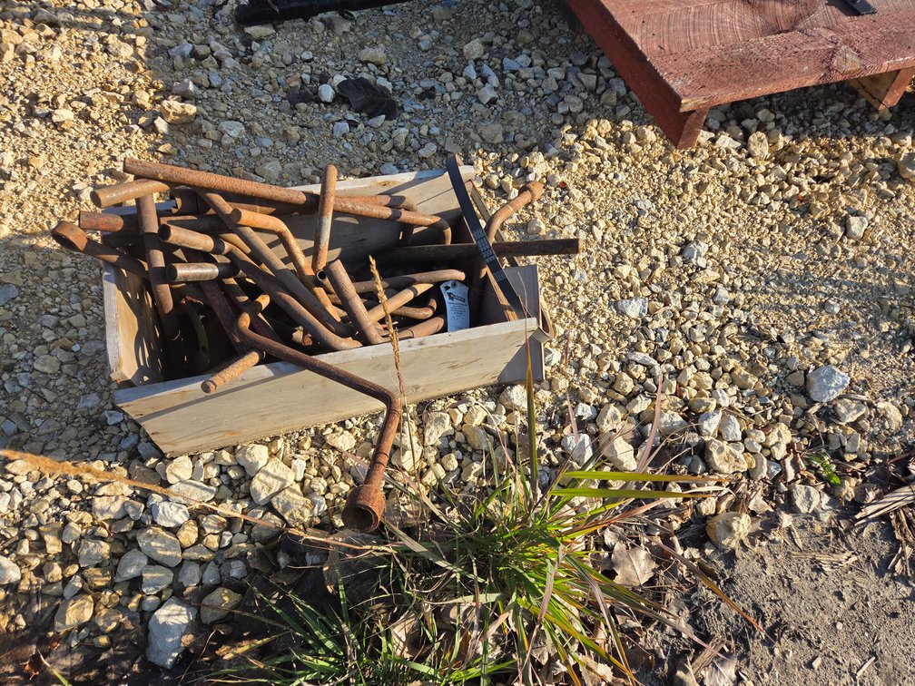 Box of hand cranks.
