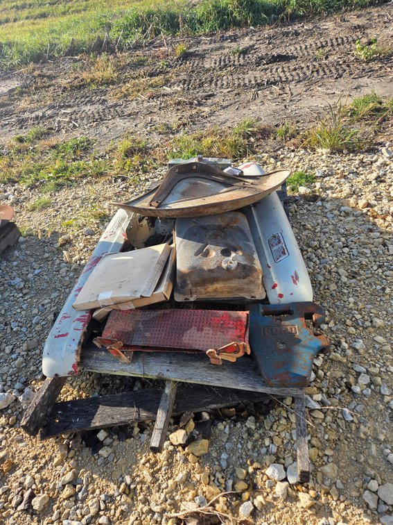 Pallet with Ford tractor parts