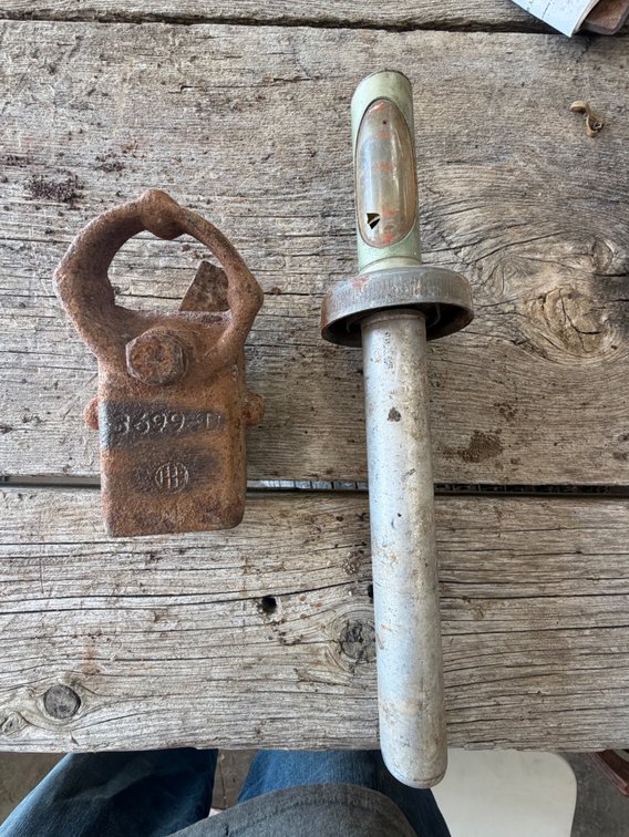 IH Fuel Cap & Gauge and Cultivator Shank Cuff/Clamp and Crank Bracket - Item Location: Joel's Tractors and Auction, LLC-33587 Hwy. 13 -Strawberry Point - IA - 52076