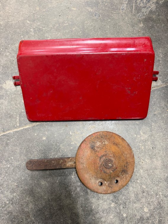 Farmall Battery Box Lid & Original Gas Throttle Assembly - Item Location: Joel's Tractors and Auction, LLC-33587 Hwy. 13 -Strawberry Point - IA - 52076