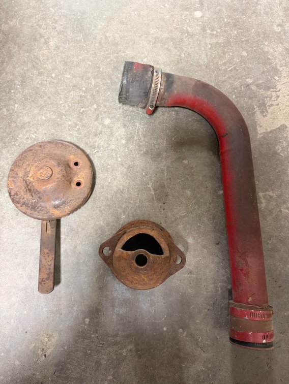 Farmall Gas Throttle & Air Cleaner Pipe & Starter End Housing - Item Location: Joel's Tractors and Auction, LLC-33587 Hwy. 13 -Strawberry Point - IA - 52076