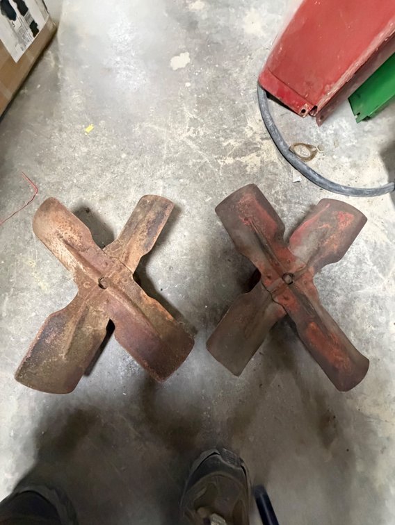2 Original Ford 8N, 9N, NAA, Jubilee 4-Blade Fans - Item Location: Joel's Tractors and Auction, LLC-33587 Hwy. 13 -Strawberry Point - IA - 52076