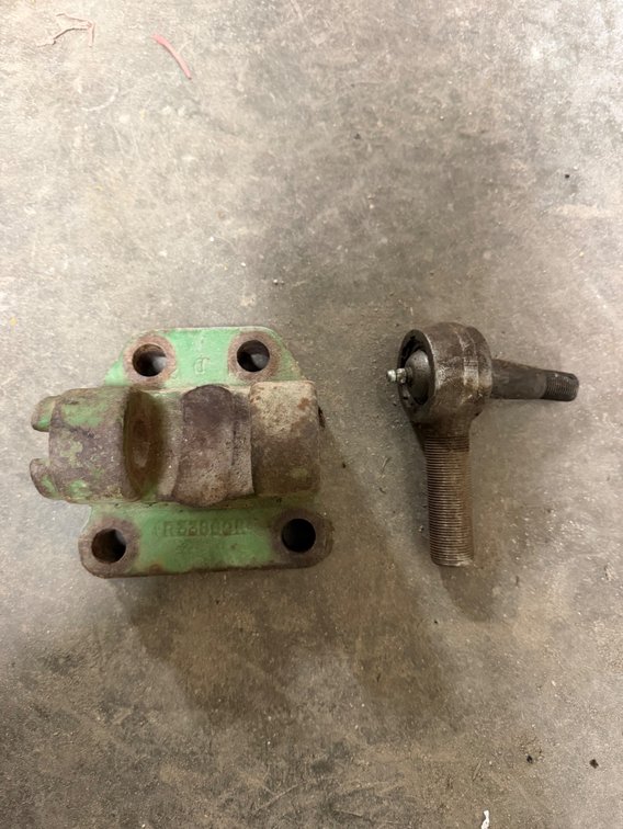 Original John Deere 4020 Tractor 3-Point Bracket & NOS John Deere 10/20/30/40 Series Front Axle Tie Rod End - Item Location: Joel's Tractors and Auction, LLC-33587 Hwy. 13 -Strawberry Point - IA - 52076