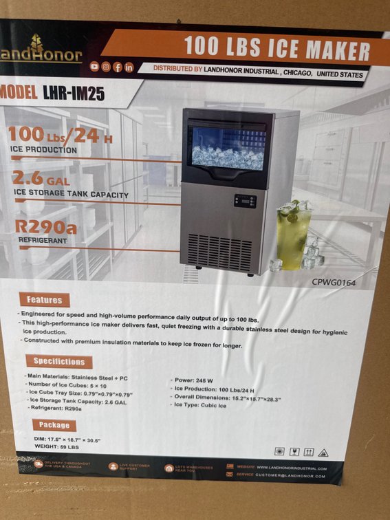 New 100 pound icemaker machine