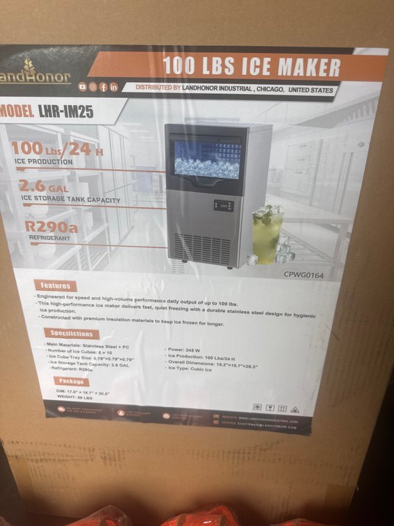 New 100 pound ice machine