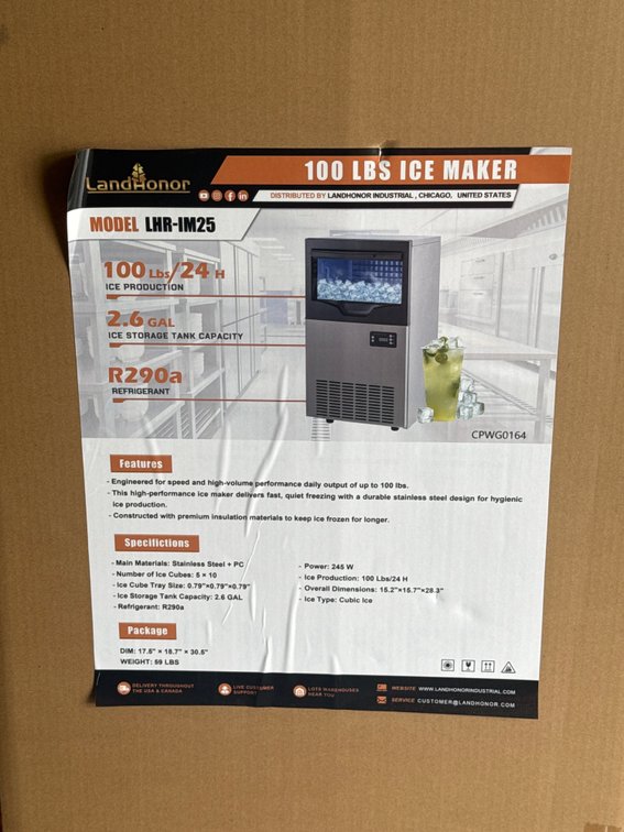 New 100 pound ice maker