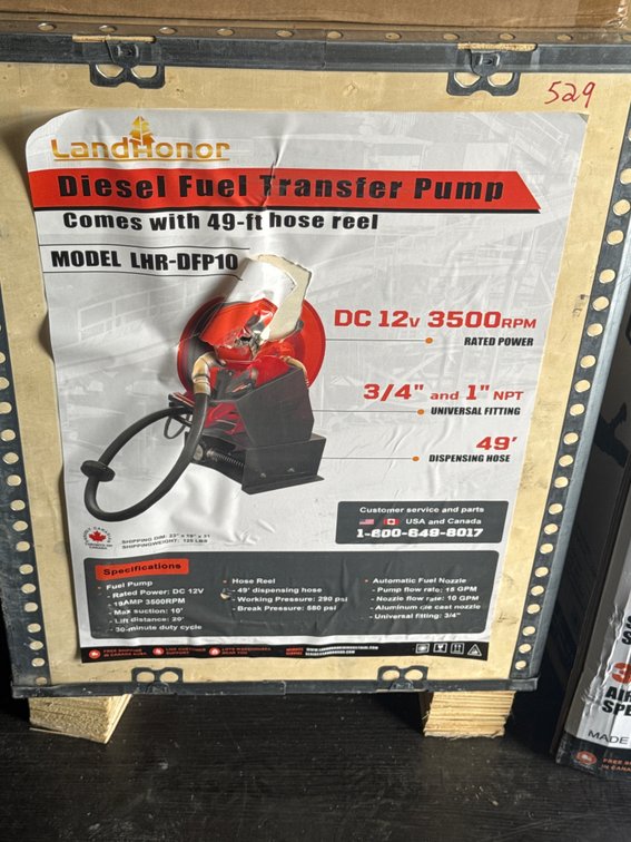 New Diesel transfer pump with 49 foot hose and reel