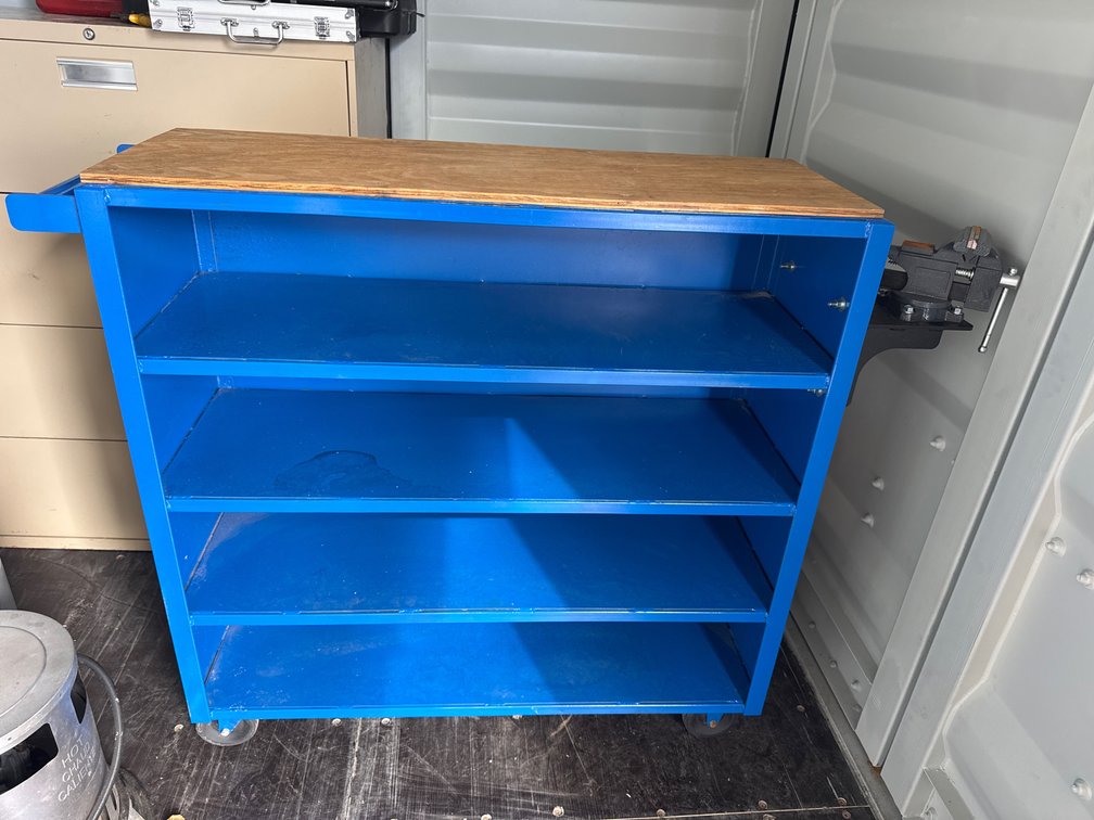 New very heavy duty rolling cart shelf with vice