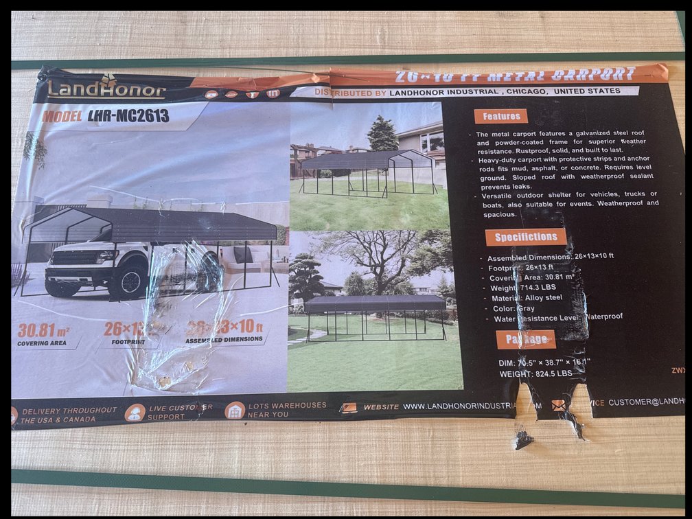 13’x26’ metal carport kit