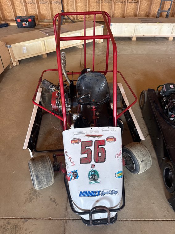 Racing go kart with roll cage