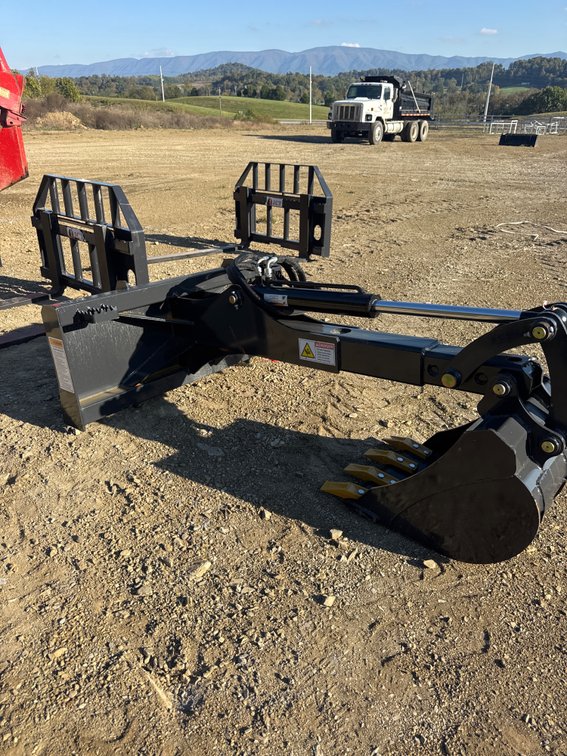 Skid steer quick, attach hydraulic backhoe  attachment