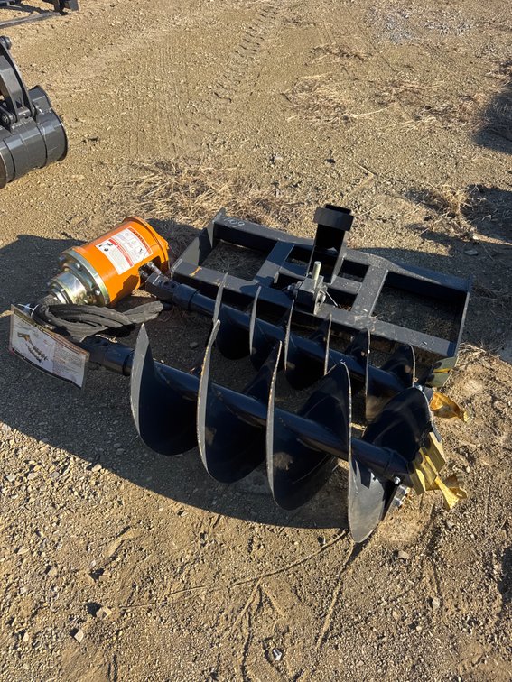Skid steer quick attach auger with two bits 16 inch and 12 inch