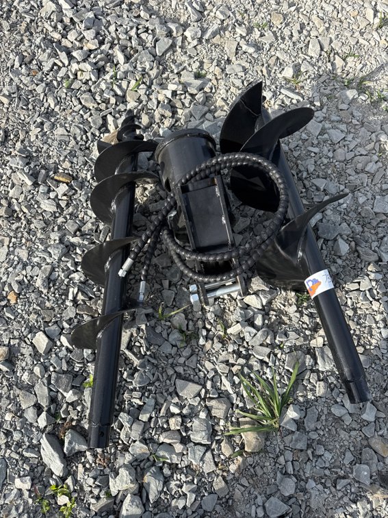 Mini ex post hole digger with 2 augers