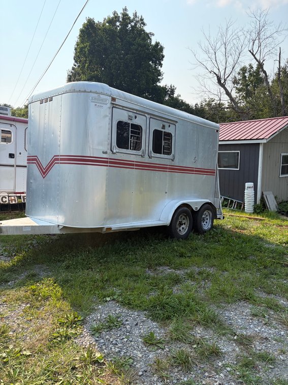 Sooner aluminum bumper pull horse trailer with drop windows