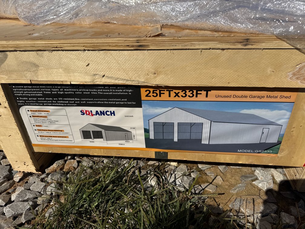New DD Launch 25x33 double garage metal shed