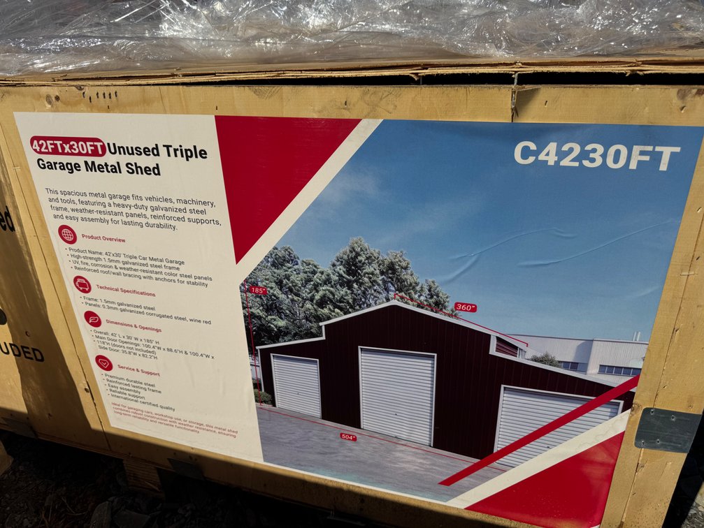 New SD Launch 42x30  triple garage metal shed
