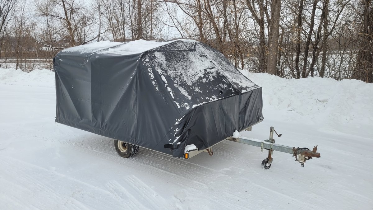 Enclosed Aluminum 8.5x10 2-Place Snowmobile Tilt Trailer