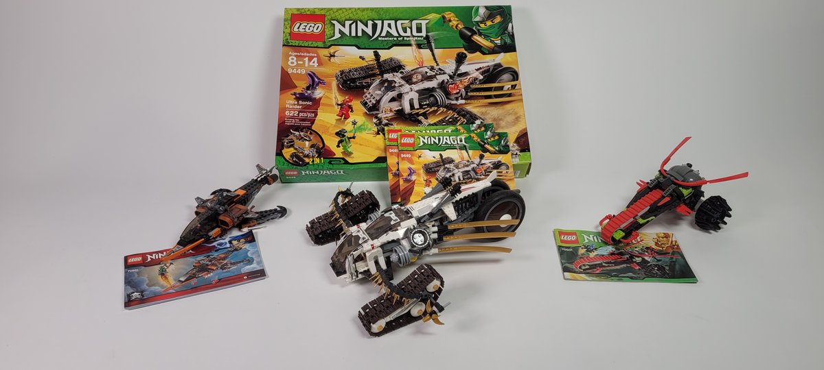 Three retired LEGO Ninjago vehicles