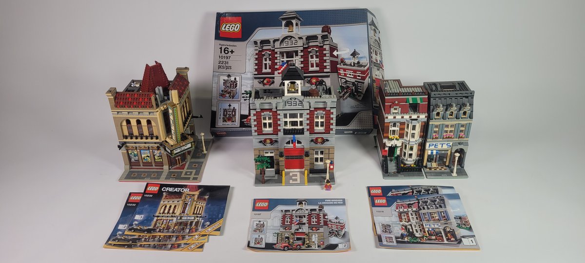 Three LEGO Modular Buildings