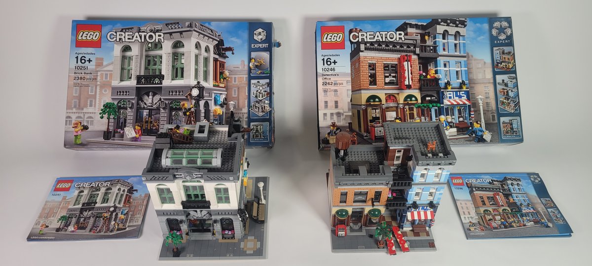 Brick Bank 10251 and Detective's Office 10246 from the Lego Creator Expert Modular Buildings