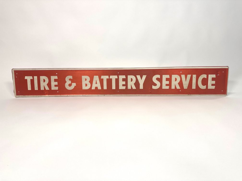 1960s Firestone tires – Tire & Battery Service tin sign.