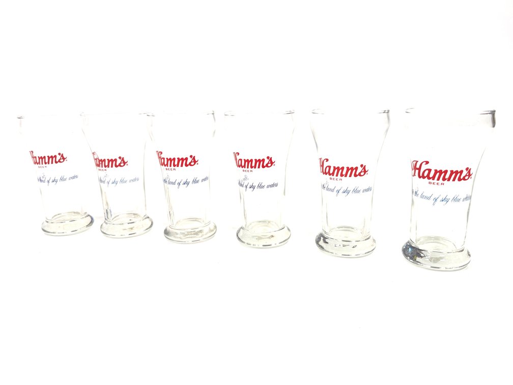 Lotta six vintage late 1950s Hamm’s Beer Tavern glasses.