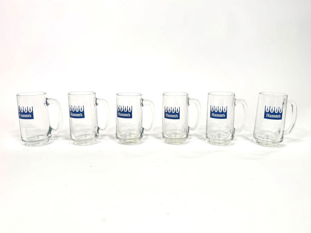 Lotta six circa 1960s Hamm’s Beer glass Tavern mugs.