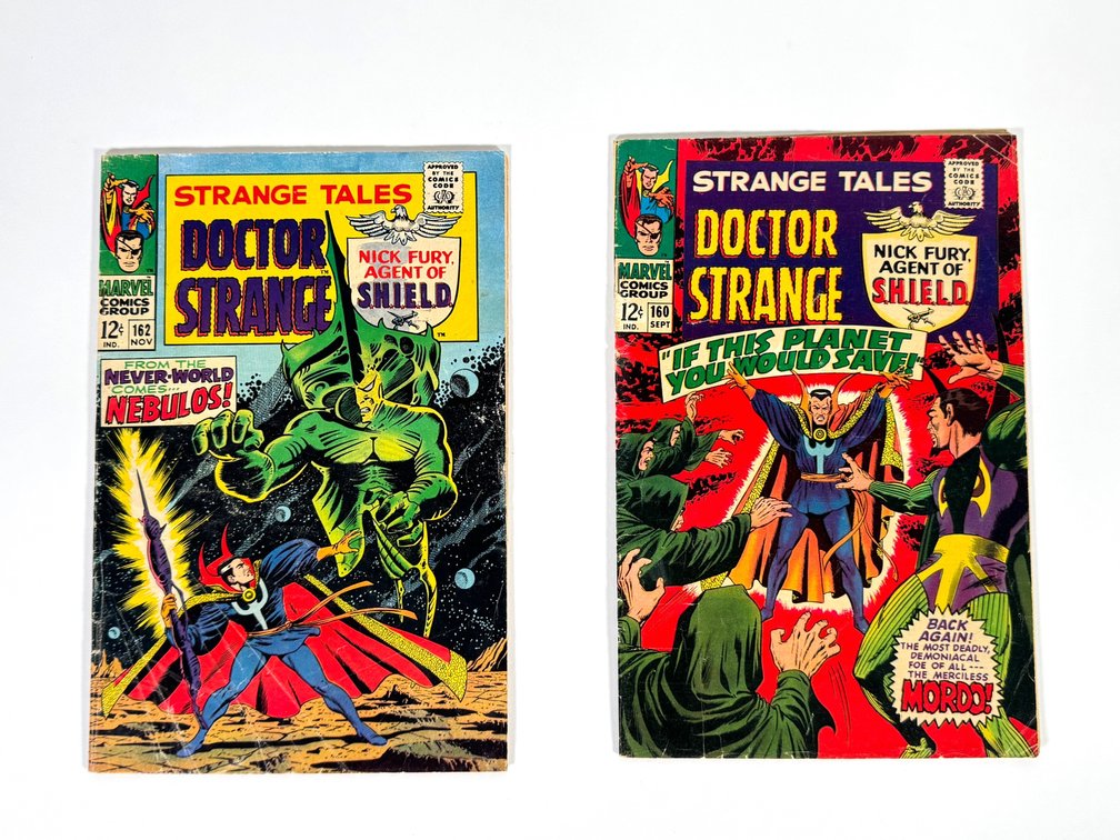 Lot of two 1967 Doctor Strange Marvel comics: “If this Planet you Would Save!” and “From the Never World Comes… Nebulous” by Marvel