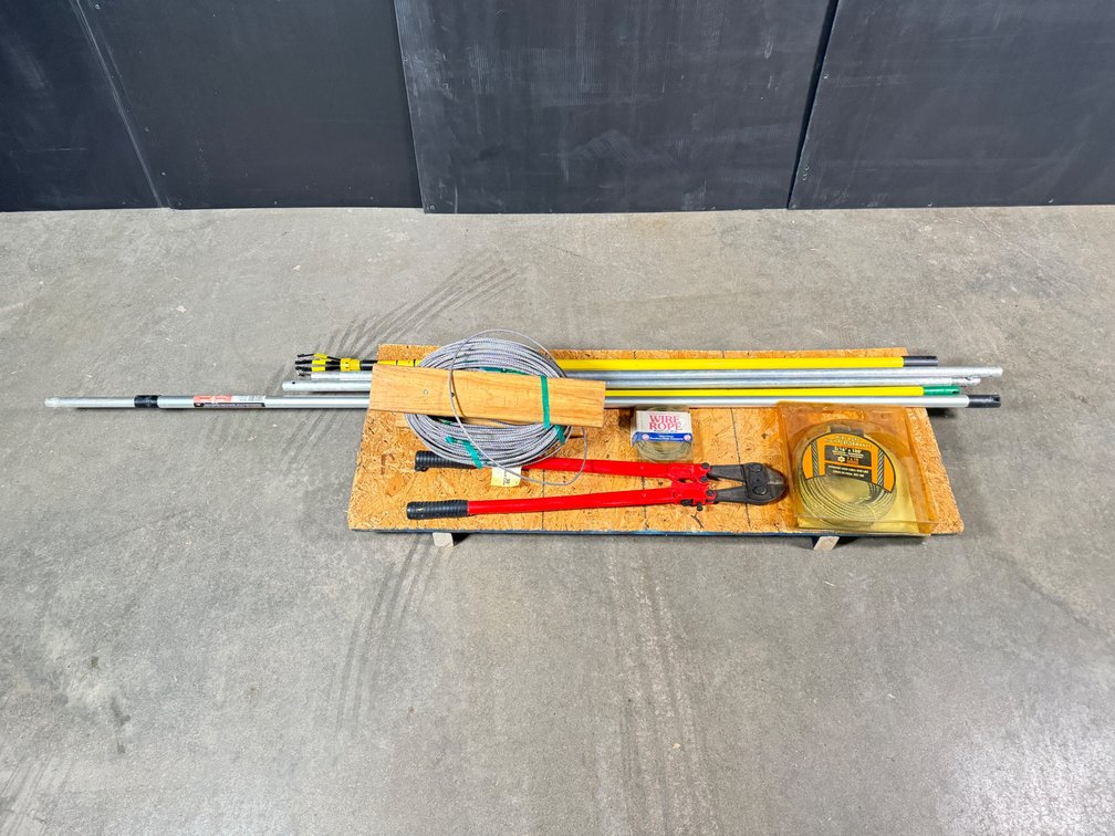Bolt Cutter, Cable and other tools. 