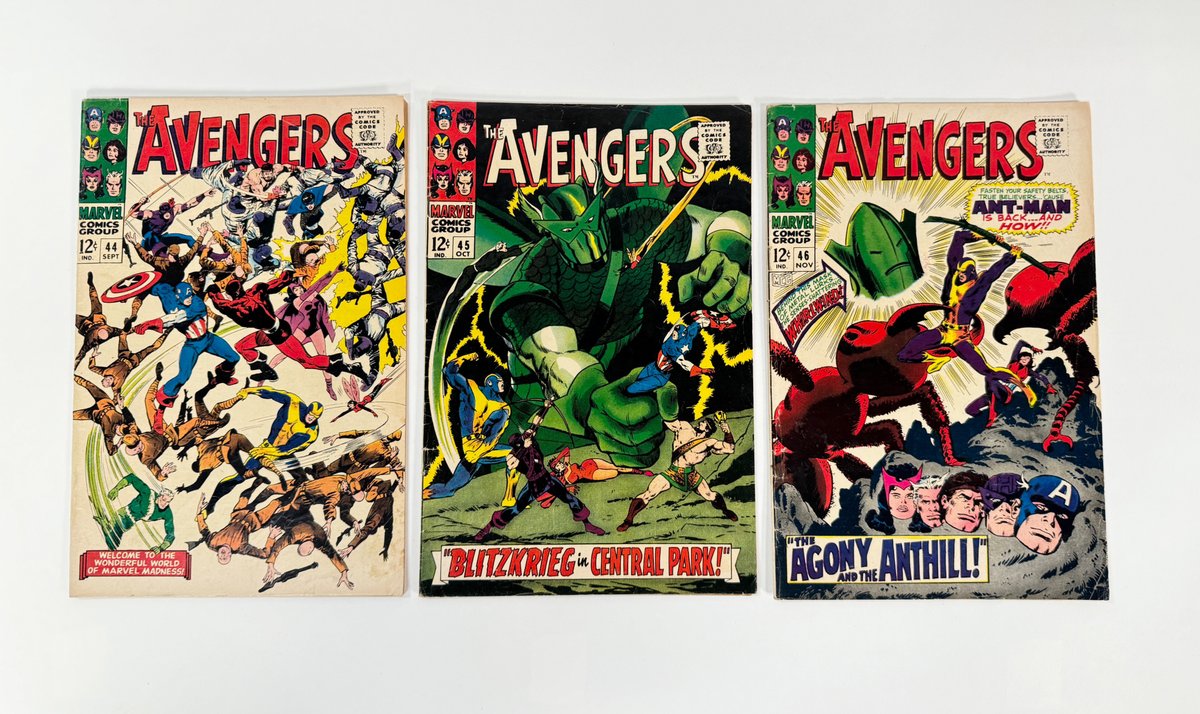 Lot of three 1967 The Avengers comics by Marvel.