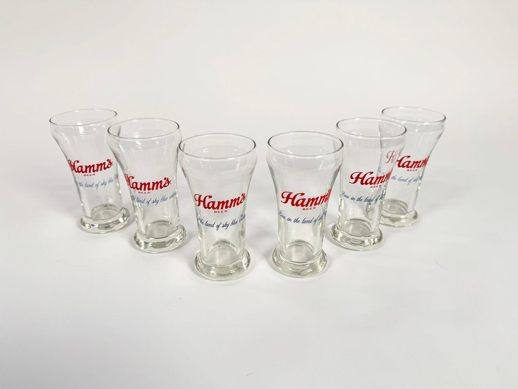 Lot of 6 late 1950s Hamm's Beer glasses. 